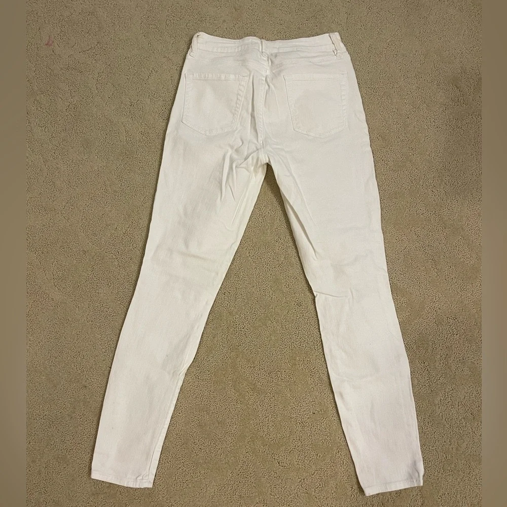 White Ripped Mid Rise Skinny Jean - Picture 3 of 3